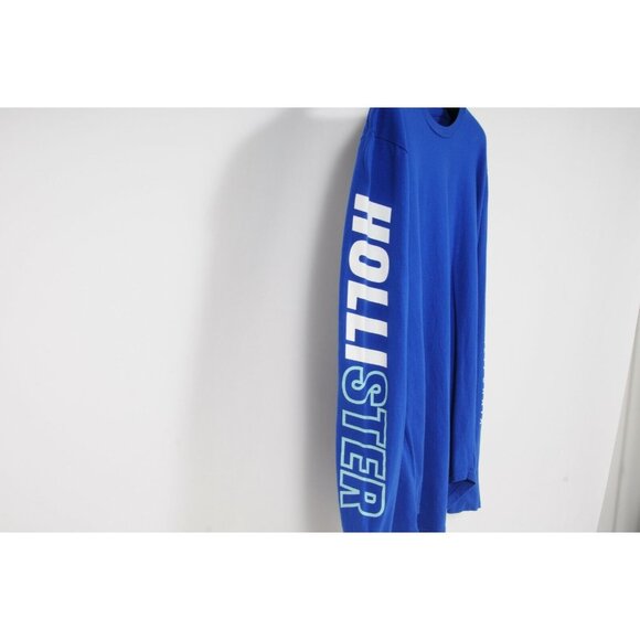 Hollister Mens Logo Long Sleeve T Shirt Small Southern California Spell Out Blue - Picture 3 of 9